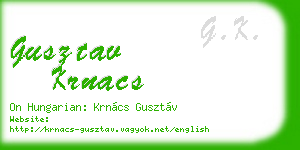 gusztav krnacs business card