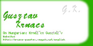 gusztav krnacs business card